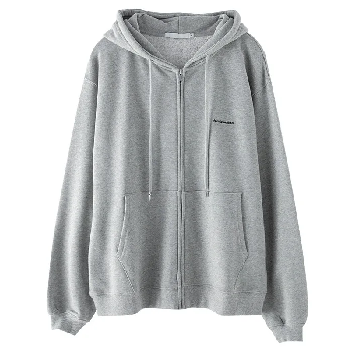 

NEW Gray Hooded Cardigan Sweater Female Spring And Autumn Korean Version Of Easing Easy To Take A Casual Upper Tide Ins