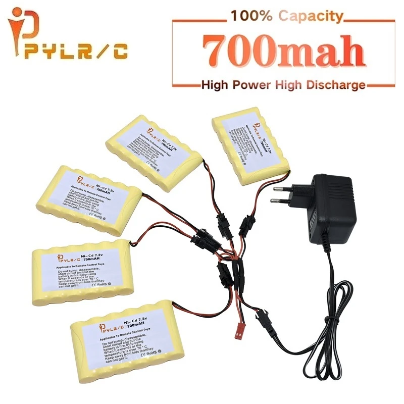 

7.2v 700mah Ni-CD Battery And Charger For Rc toys Car Tanks Robots Gun 700mah AA 7.2v Rechargeable Battery Pack For Rc Boats