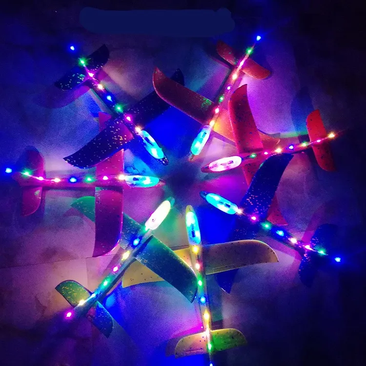 48 см DIY самолет блеск фонарик ручной бросок Летающий планер пена Летающая модель