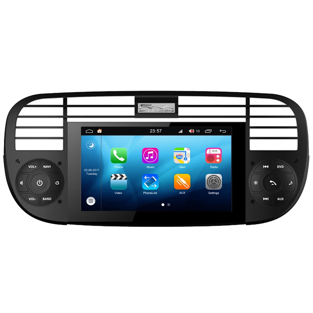Для Fiat 500 Cinquecento Abarth 2007 2008 2009 2010 2011 2012 2013 Android 8 0 Автомобильный мультимедийный плеер