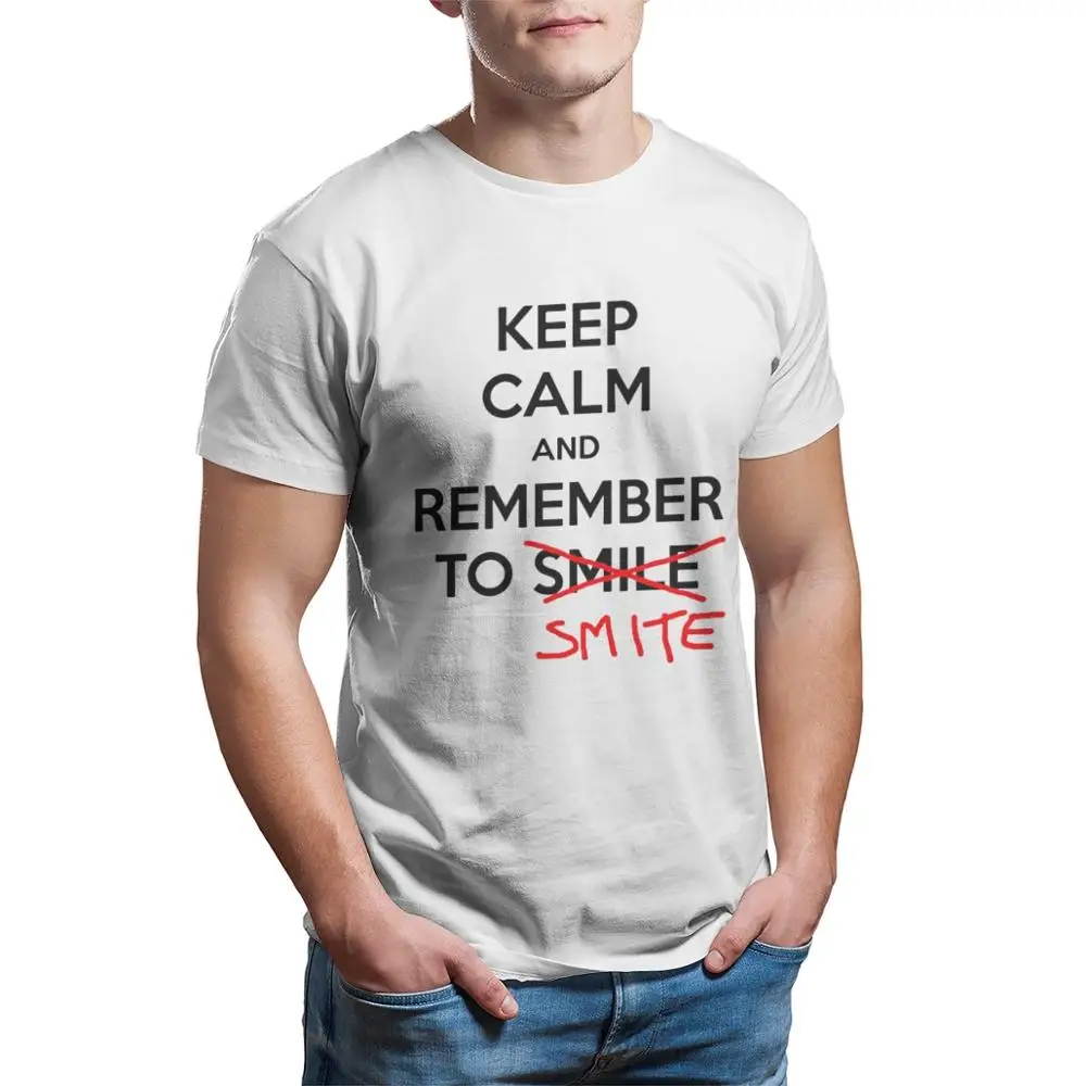 Футболка League of Legends Мужская футболка с надписью Keep Calm and помните о смайлике модная