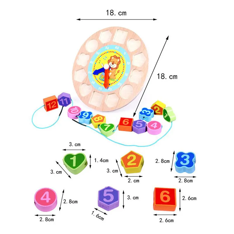 

Montessori Educational Wooden Toy Animal Digital Logarithm Clock PairingHand Brain Training Early Intellectual Toys for children