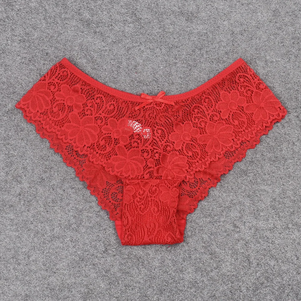Полностью кружевные трусики для женщин Прозрачное нижнее белье женские