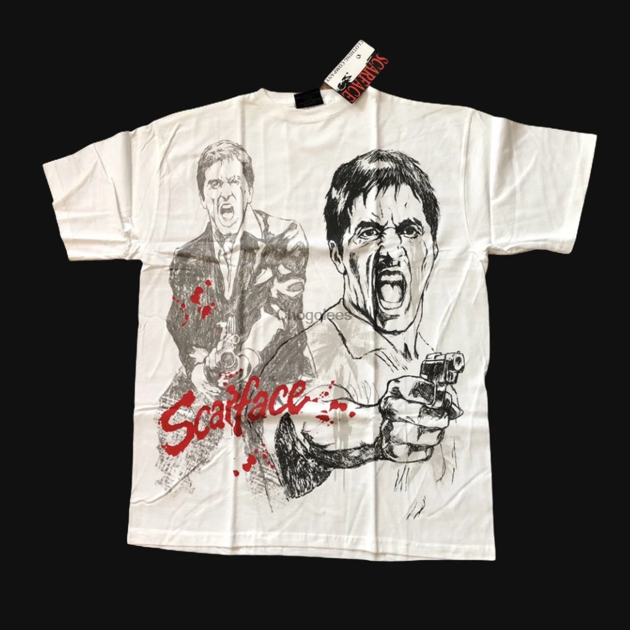 Винтажная уличная футболка scarface yell d3f9 Мужская женские футболки |