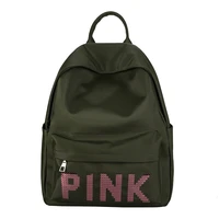 women waterproof oxford backpack with pink sequins large capacity girl travel bag tote packbag