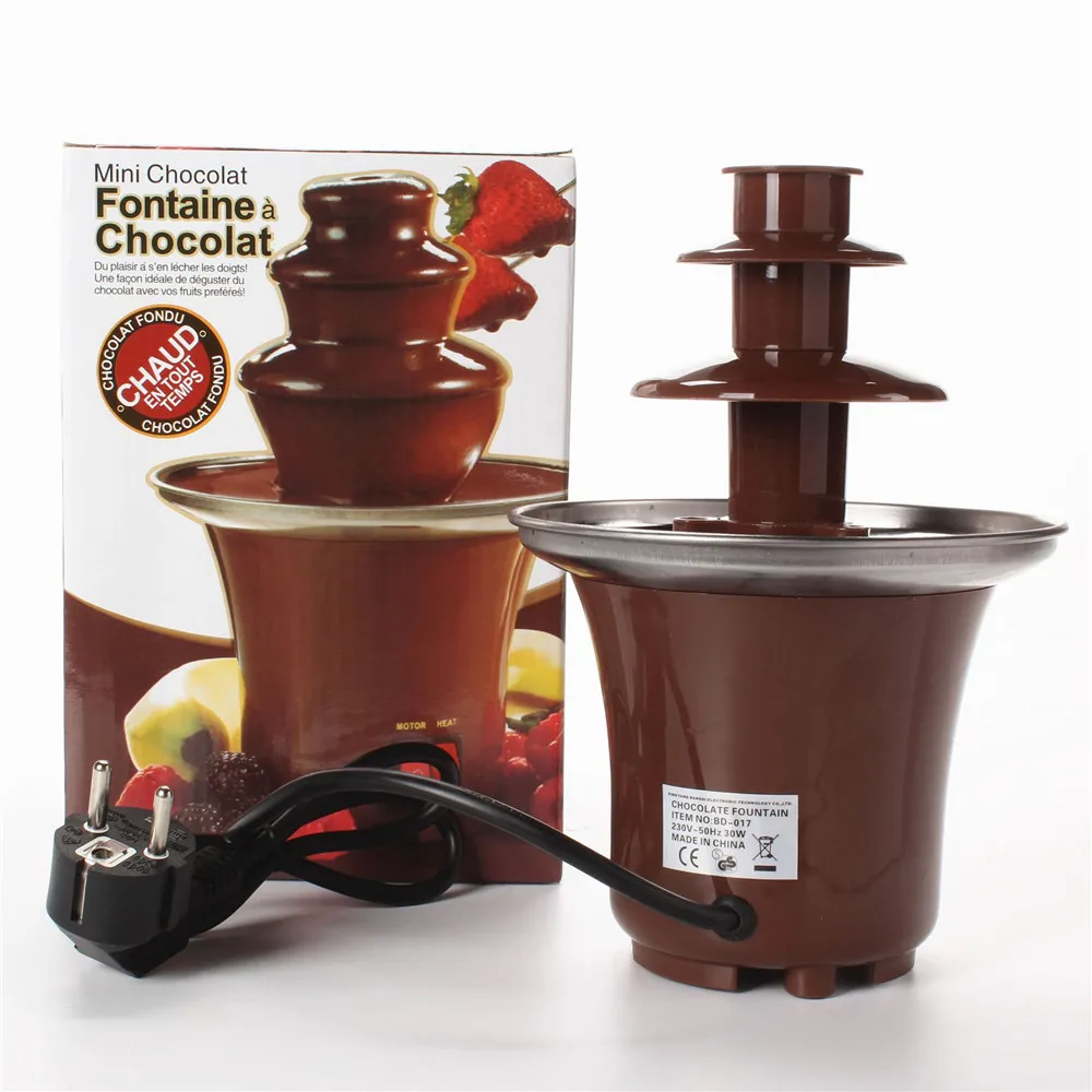 

Mini Chocolate Fountain Three Layers Tower Chocolate Melting Machine With Heating Fondue Party DIY Dessert Waterfall Hotpot