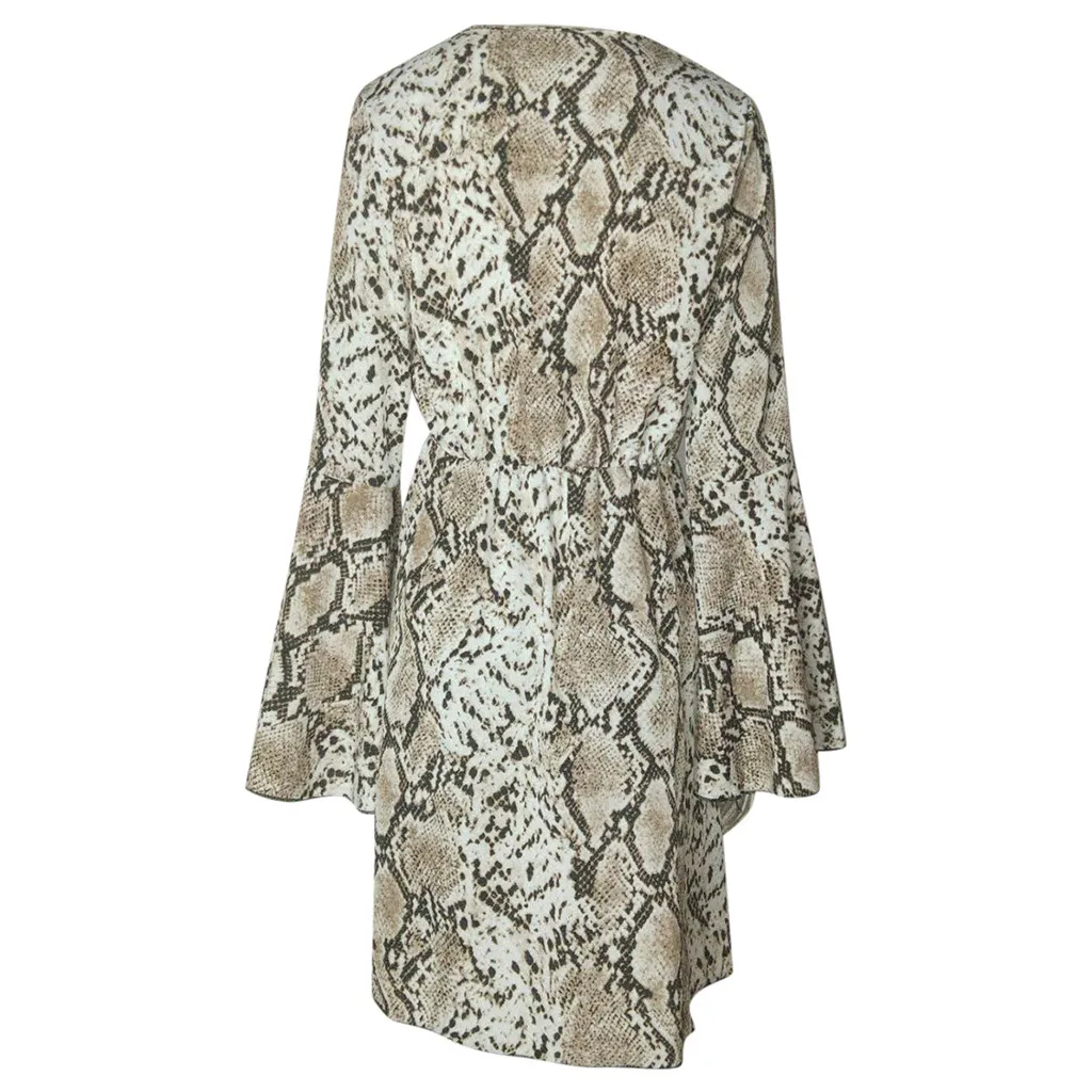 Пляжное платье модное женское мини с v образным вырезом и длинным Расклешенным