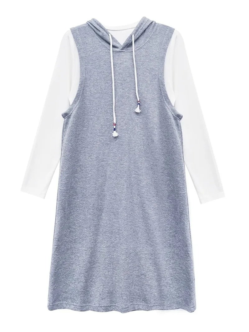 Костюм для беременных женщин Новая мода платье с длинными рукавами жилет Топ