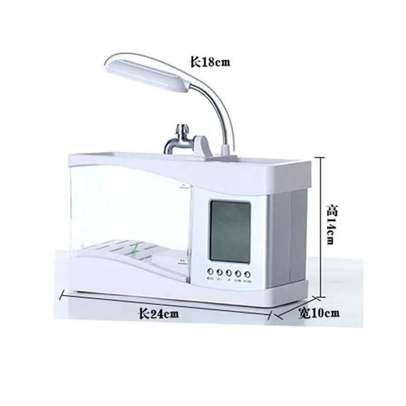 Аквариумный мини-Аквариум Черепаха-танк USB Настольный Креативный светодиодный