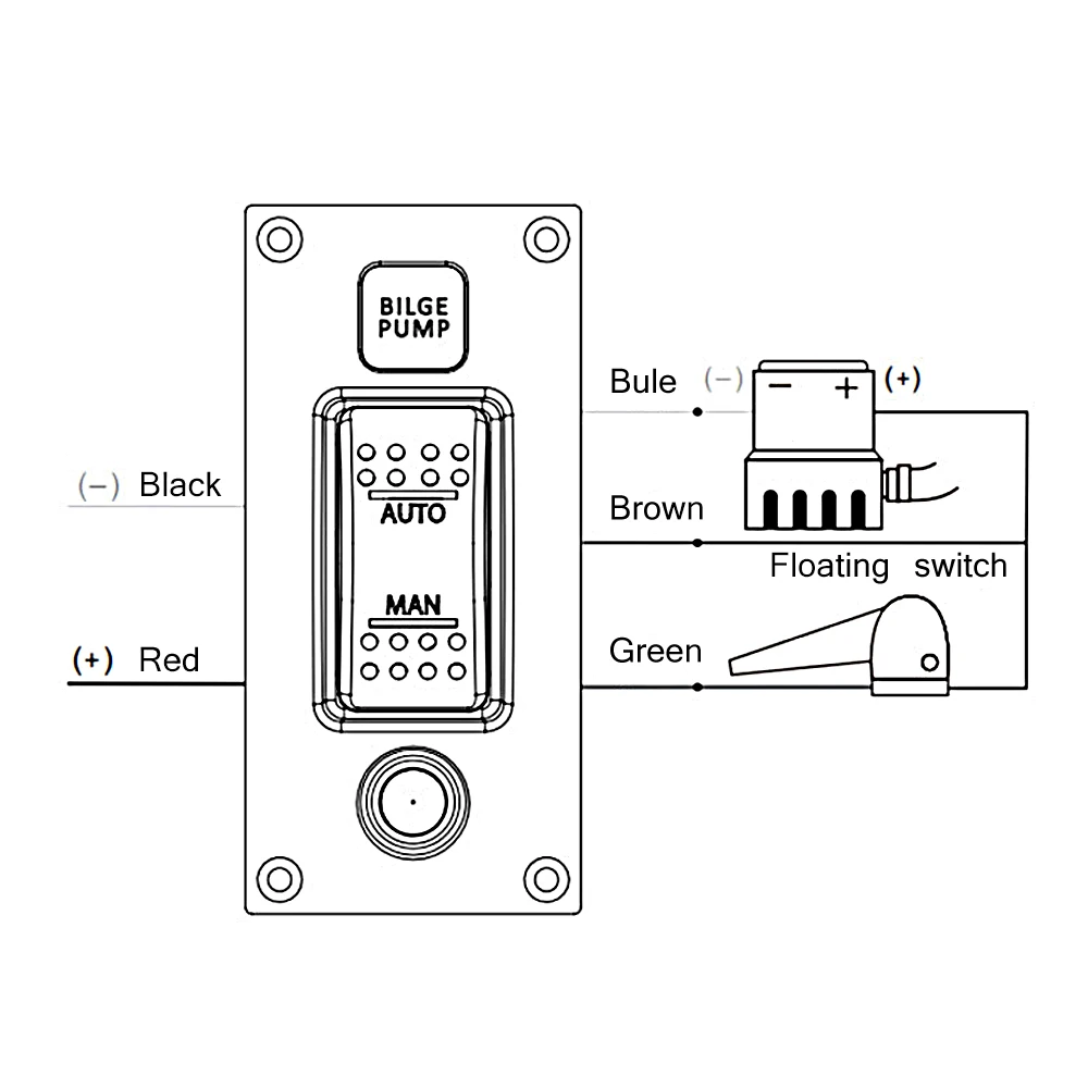 Водонепроницаемая изогнутая трехскоростная переключающая панель насоса для