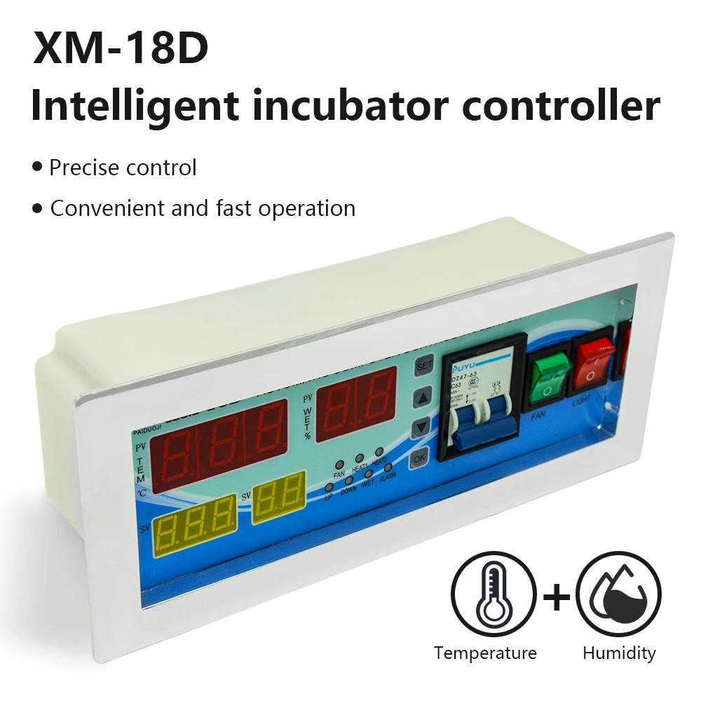 

XM-18D Digital Thermostat Humidity Controller Egg Incubator Temperature Humidity Controller