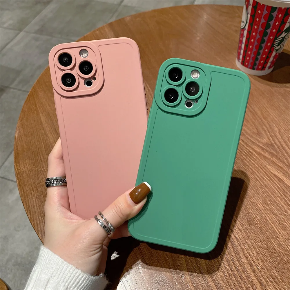 

USLION Official Square Liquid Matte Silicone Phone Case For iPhone 11 12 13 Pro Max X XR XS Max 7 8 Plus Lens Protection Cover