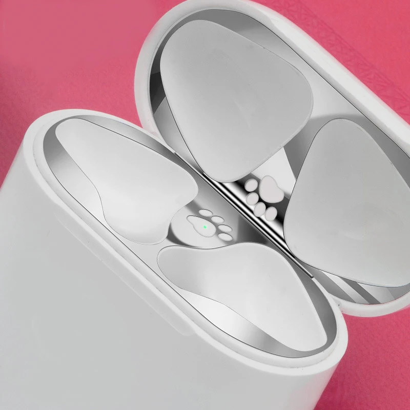 Для Apple AirPods 2 металлическая Пылезащитная Защитная Наклейка защитная крышка для наушников для Airpods 2 Пылезащитная наклейка для AirPods 1