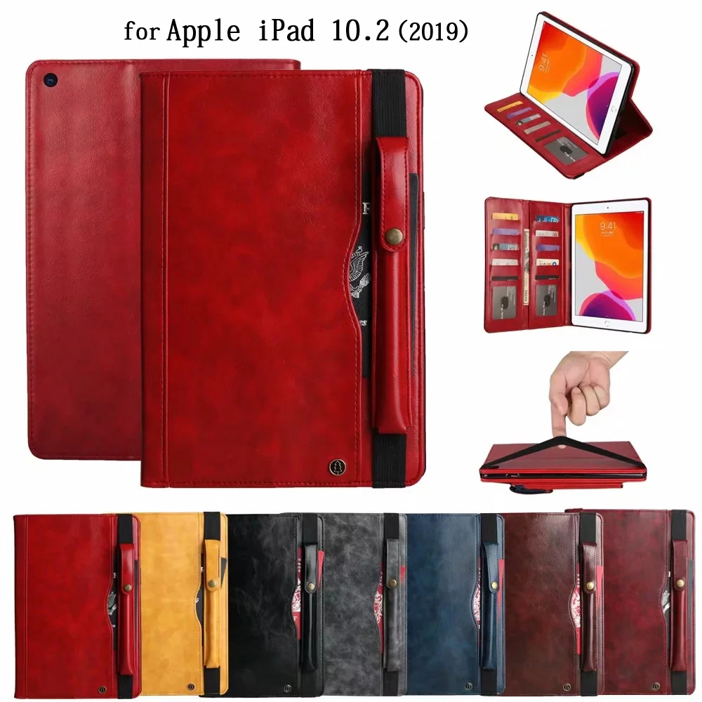 Роскошный кошелек из искусственной кожи для карт Fundas iPad 10 2 дюймов 2019 7-го