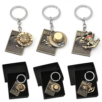 anime keychain luffy hat zoro sanji wanted key holder car bag charm key keychain pendant keyring chaveiro jewelry gift