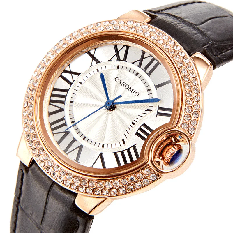 

Classic Women Watch Diamond Dial Car-tier Quartz Watches Ladies Female Leather Strap Casual WristWatch Clock Waterproof Gifts