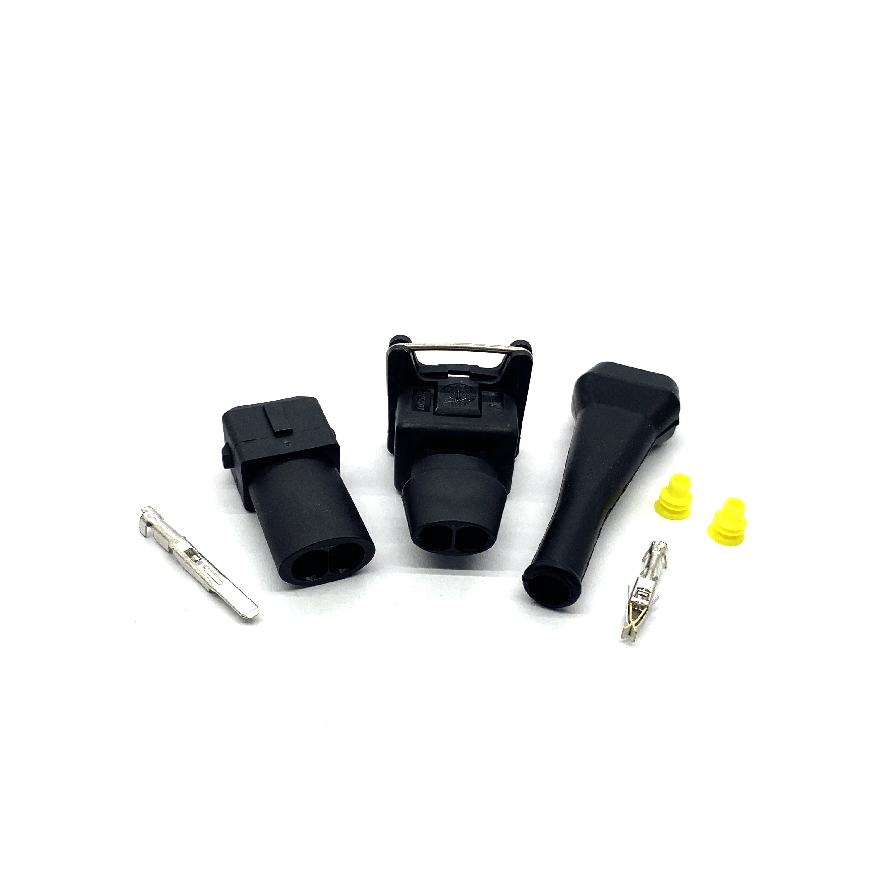 

2 Sets 2 Pin AMP Tyco Fuel Injector Connector Waterproof Junior Power (mini timer)Plug With Rubber Boot For cars