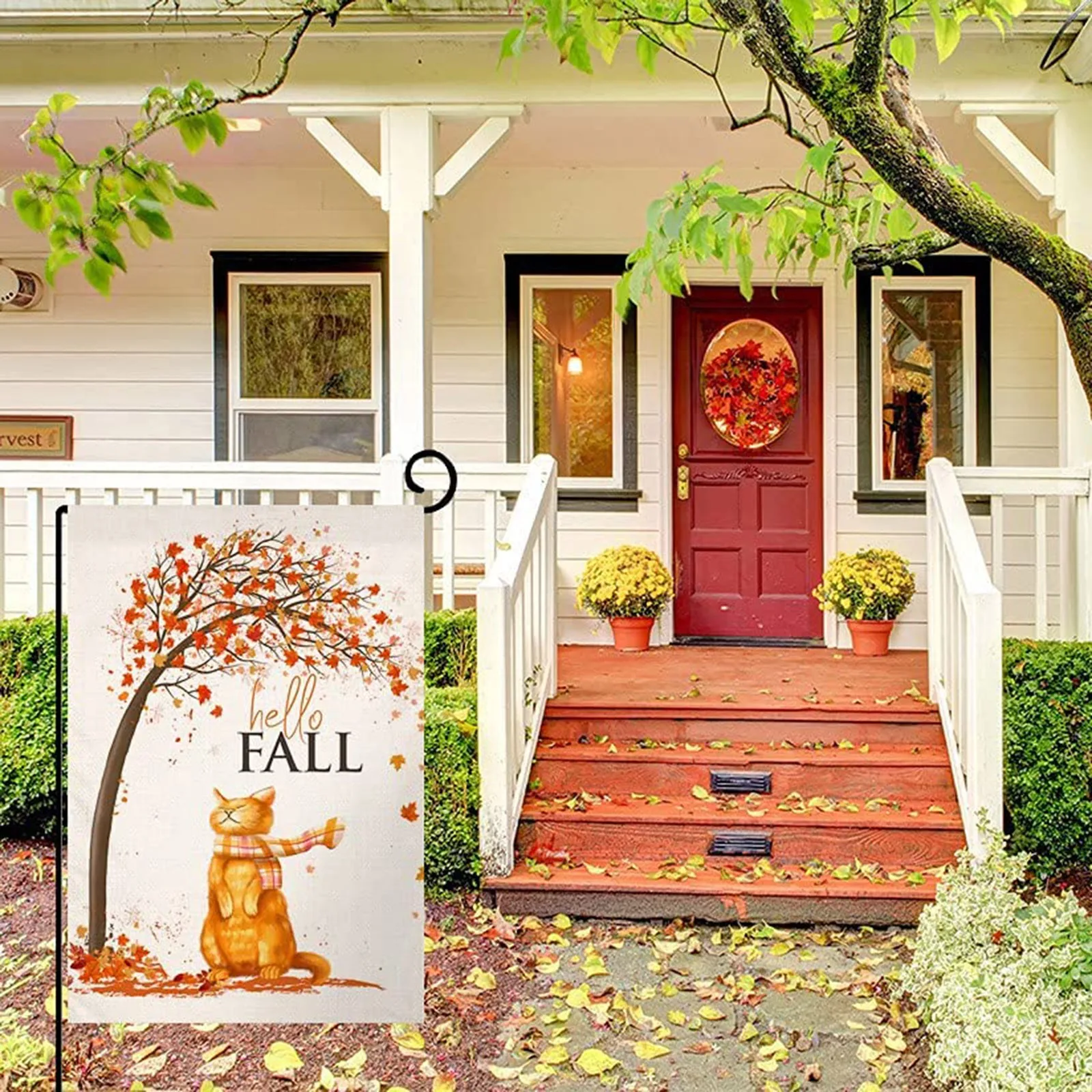 Thanksgiving Pumpkin Haunted House Holiday Banner Courtyard Garden Flag Patio Decor Party Props Supplies | Дом и сад