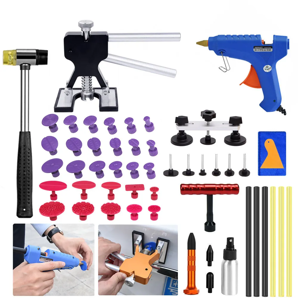 

Car tools инструменты Paintless Hail Removal Dent Lifter T-Bar Tools Glue Gun Car Body Repair Kit набор инструментов