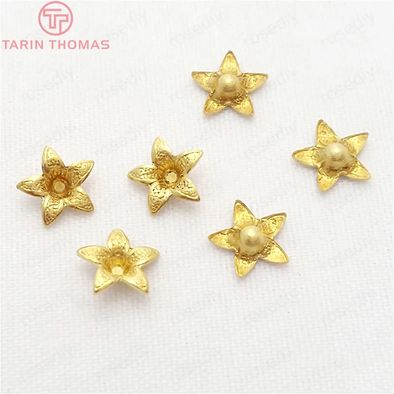 

(29444)200PCS 7MM Not plated color Brass Small Flower Beads Caps Diy Jewelry Findings Jewelry Accessories wholesale