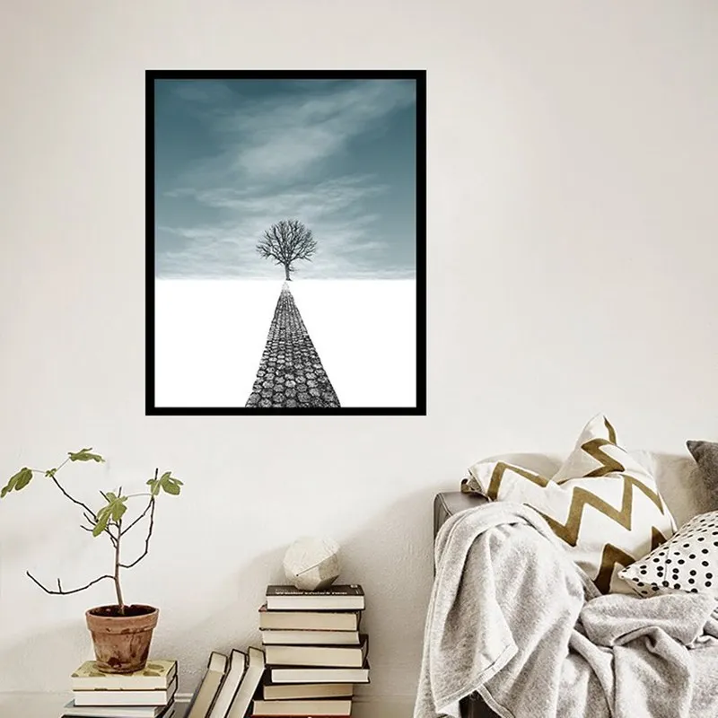 Скандинавское украшение для дома минималистичные черно-белые листья пальмы