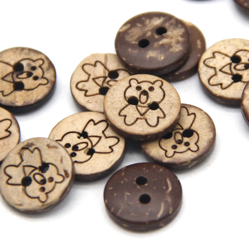 

HENGC 13mm Animal Cattle Wooden Children Buttons For Scrapbooking Baby Garment Natura Shirt DIY Decorative Accessories Wholesale