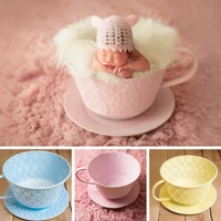 newborn photography props iron basket tea cup accessories full moon baby photo shoot props baby posing container for studio