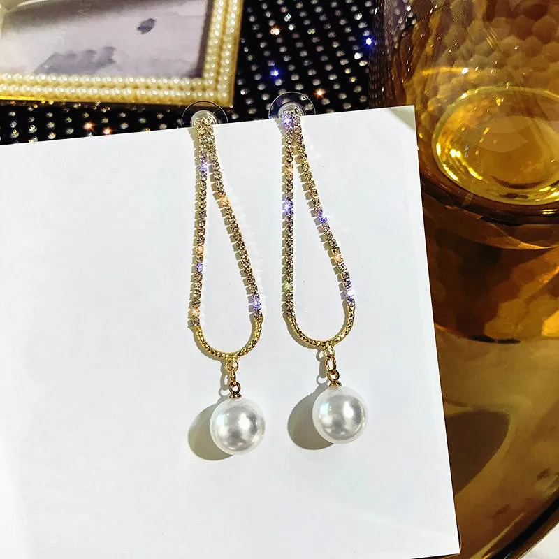 Новинка 2020 свадебные ювелирные изделия женские модные длинные серьги с жемчугом