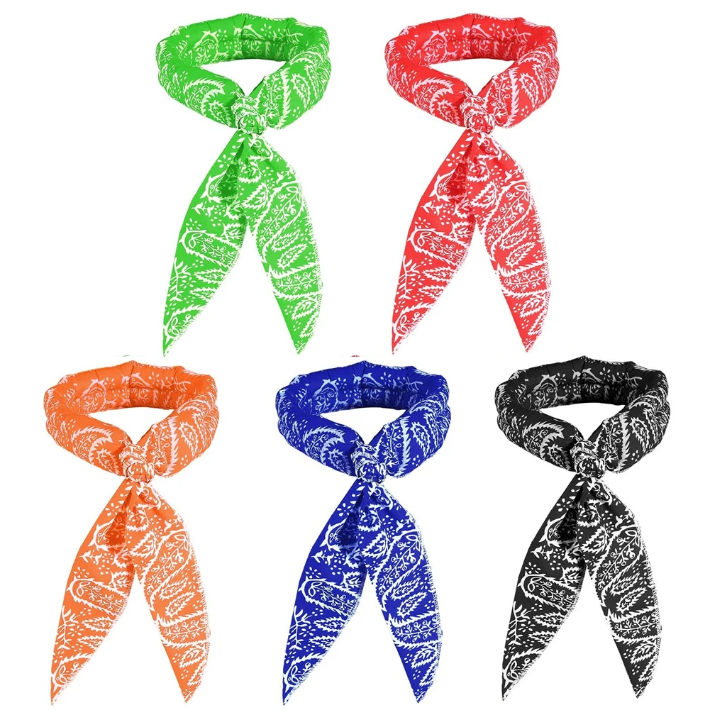 

5PCS Fast Cooling Bandana Summer Instant Cooling Scarf Neck Wrap Sweat-Absorbent Ice Headband For Breathable Fishing Hiking