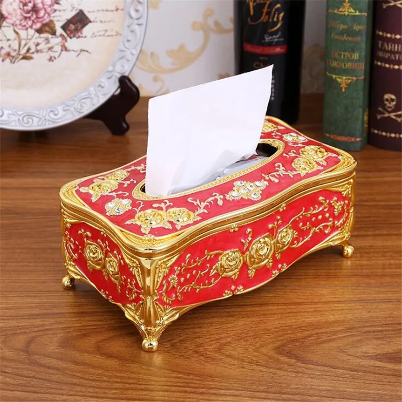 

15 Types European Retangle Napkin Paper Organizer Tissue Boxes for Bathroom Toilet Paper Holder Luxury Vintage Style Storage Box