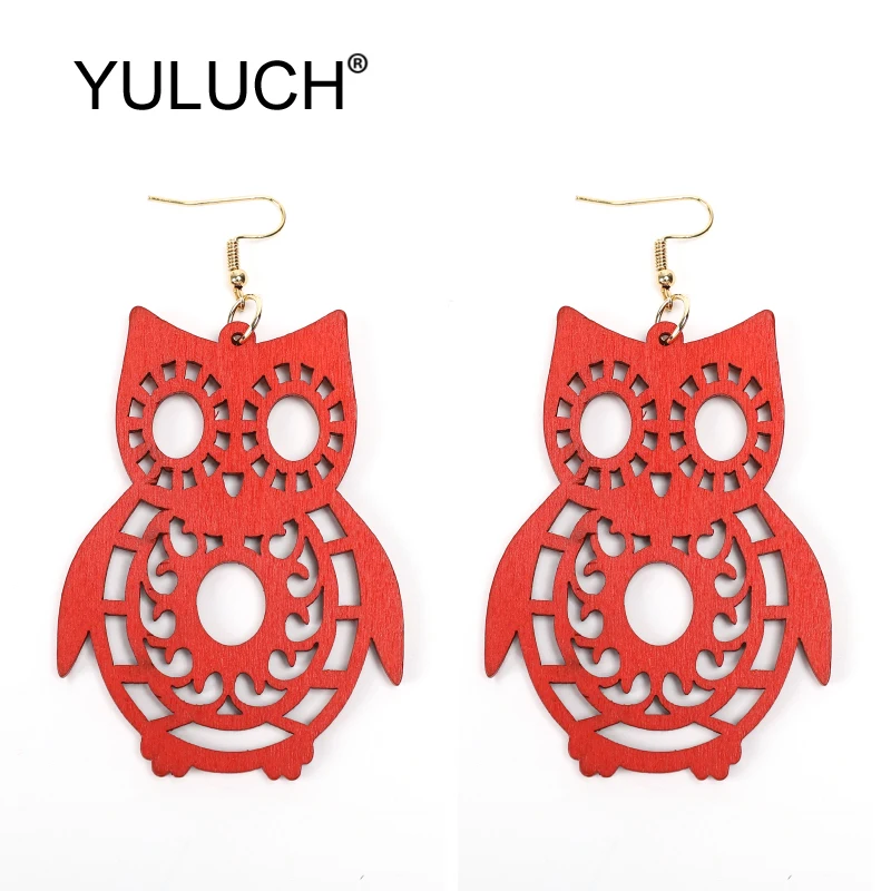 YULUCH этнические африканские полые Натуральные Деревянные коричневые животные