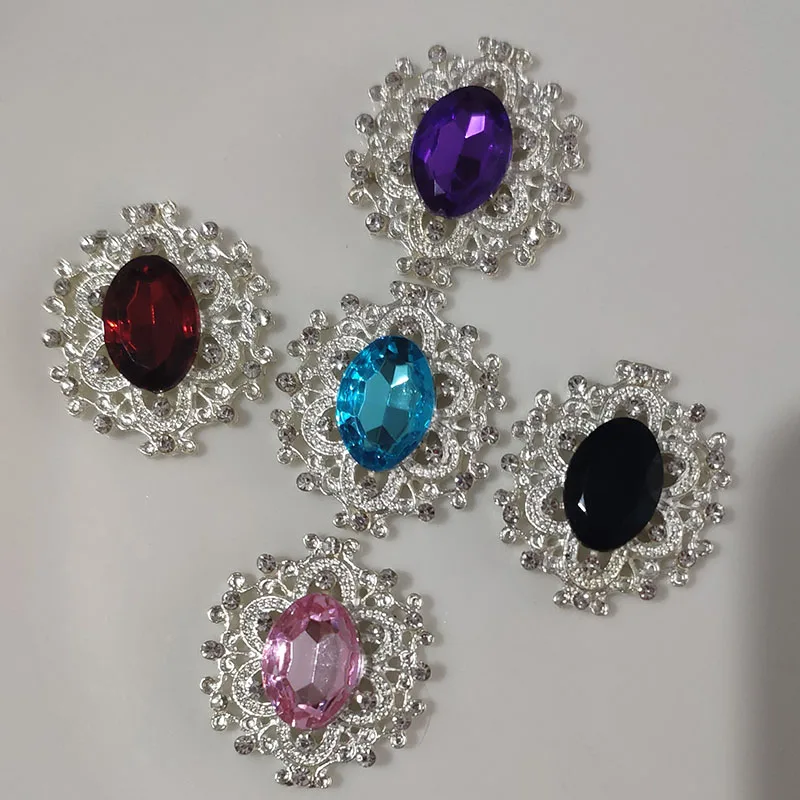 

Пряжки декоративные со стразами, 10 шт./лот, разные цвета, с пуговицами