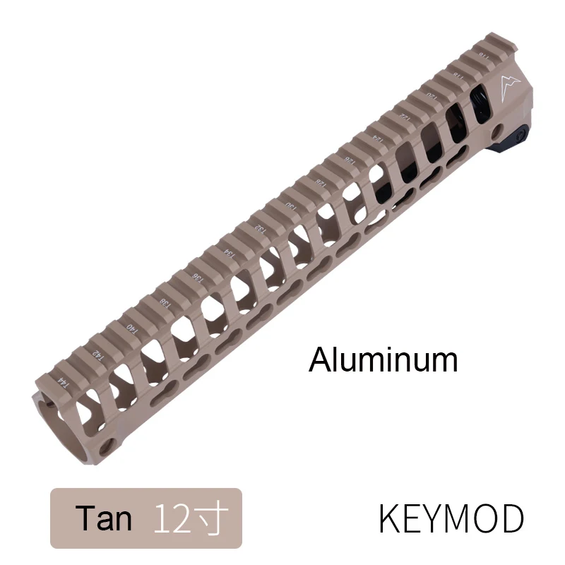 12 inch Keymod Tan Тактический гелевый бластер M-LOK Keymod 9 12 дюймов Тонкий свободный поплавок Handguard Пикатинни кронштейн 556 для страйкбола - Цвет: 12 inch Keymod Tan