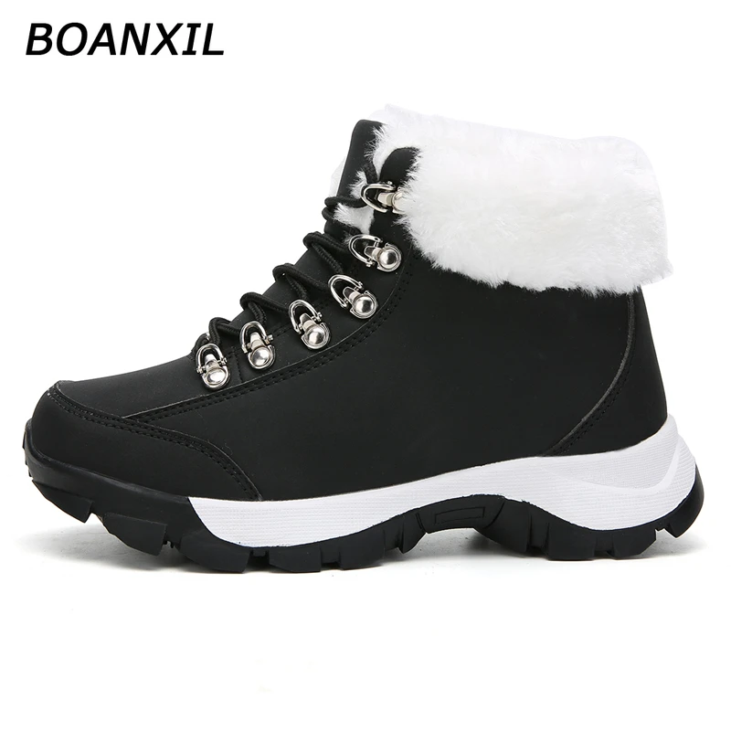 

BOANXIL New Women Hiking Shoes Winter Anti-Slip Keep Warm Ankle Boots Snow Female Shoes Outdoor Boots Shoes Size 35-40
