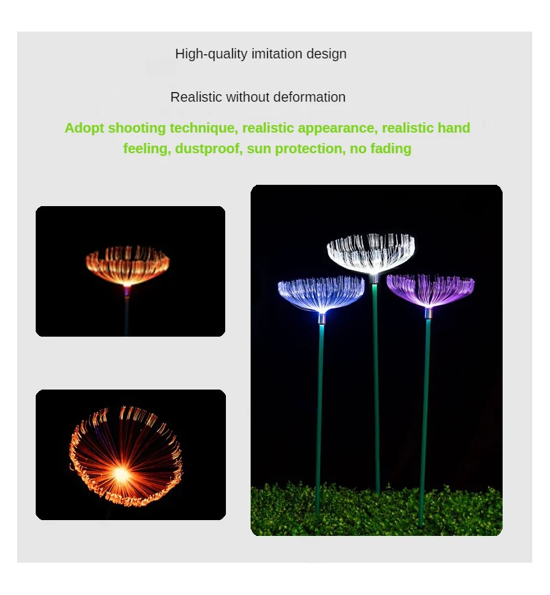 Solar Flower Light Lantern Jellyfish 7 Color Gradient Outdoor Garden Lighting Waterproof Sun Lawn Courtyard Auto ON | Лампы и