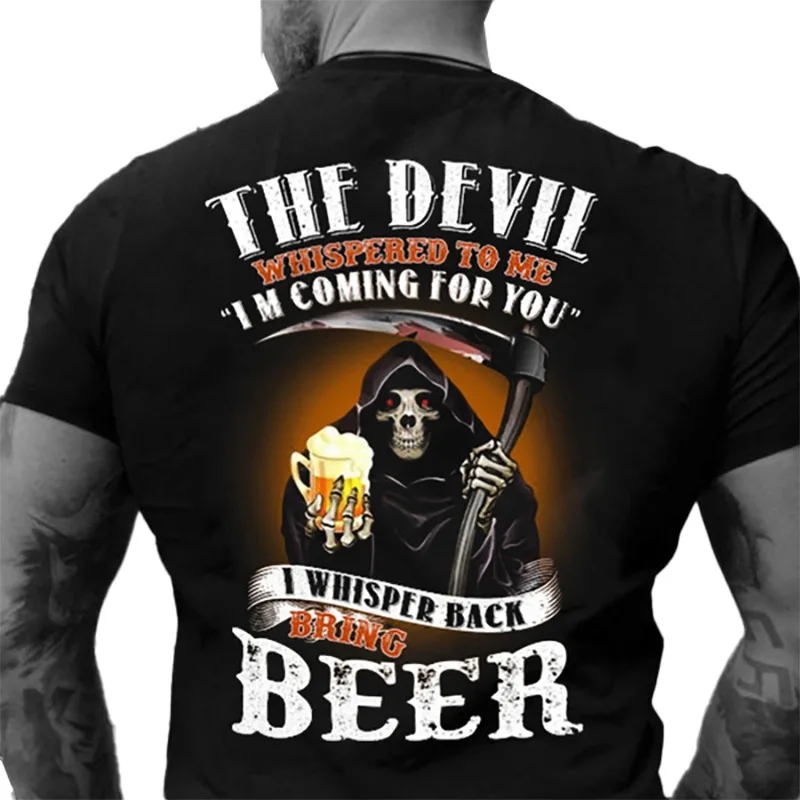 

2021 summer new 3D printing short-sleeved t-shirt anime death pattern loose t-shirt short-sleeved men
