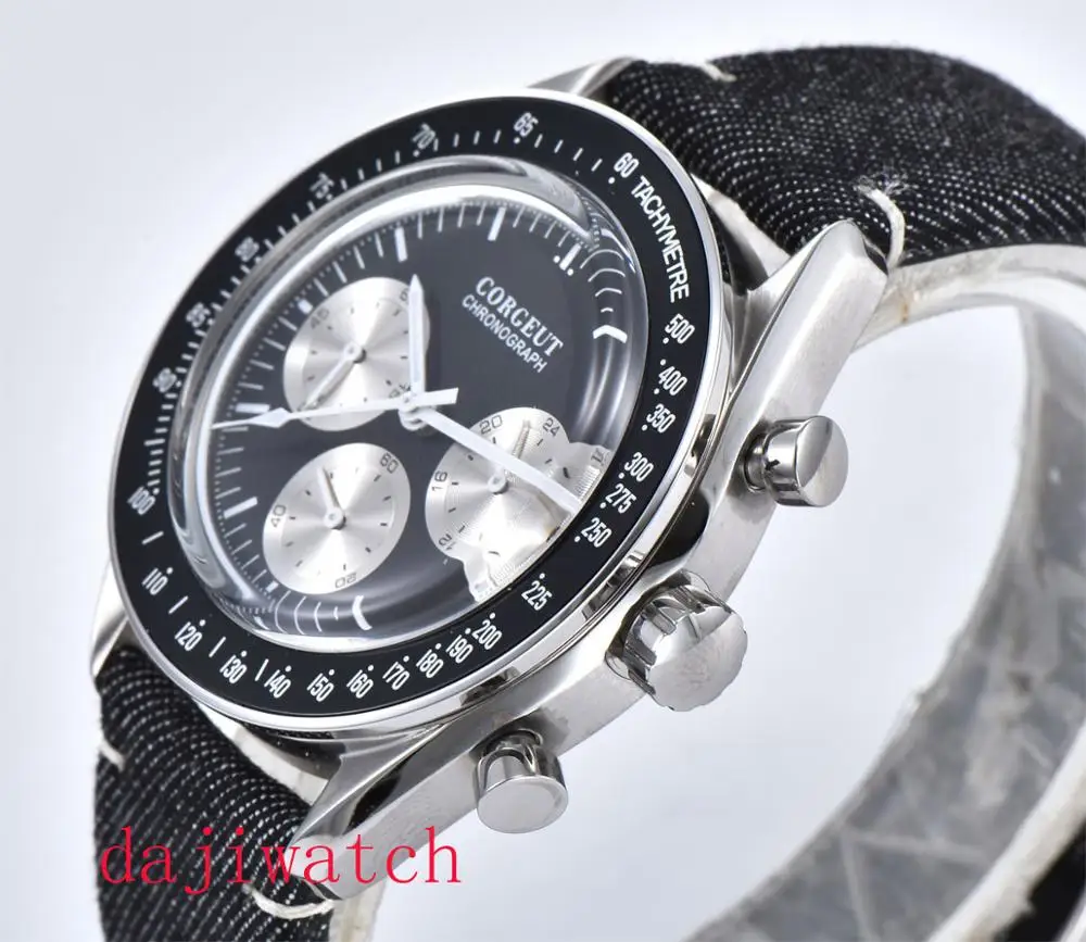 Новое поступление роскошный бренд 40 мм кварцевый хронограф с 24 часовым