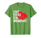 I Eat Pucks For завтрак  Футболка с забавным подарком для хоккея с шайбой