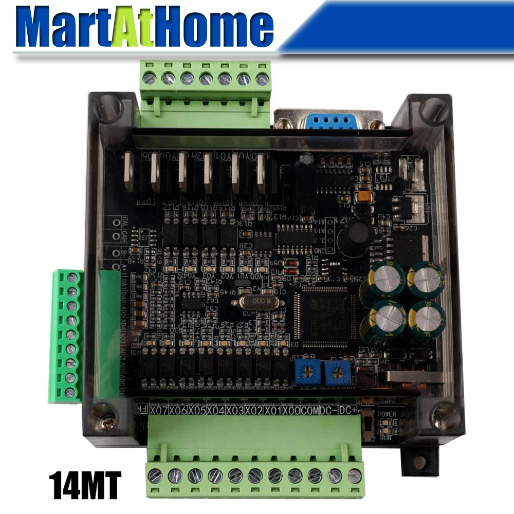 FX3U 14MR 14MT PLC промышленная плата управления 24В вход 6AD выход 2AD с корпусом RS485 RTC Time