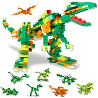 8 in 1 diy jurassic world park dinosaur building blocks tyrannosaurus rex raptor blue puzzle bricks toys birthday gifts for kids