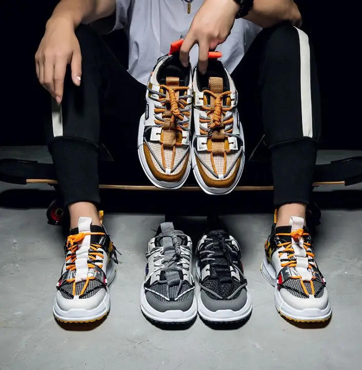 

Stylish Women Running Shoes Increasing INS Ulzza Harajuku Sneakers Cushioning Height Platform Breathable Wave Sports Walking