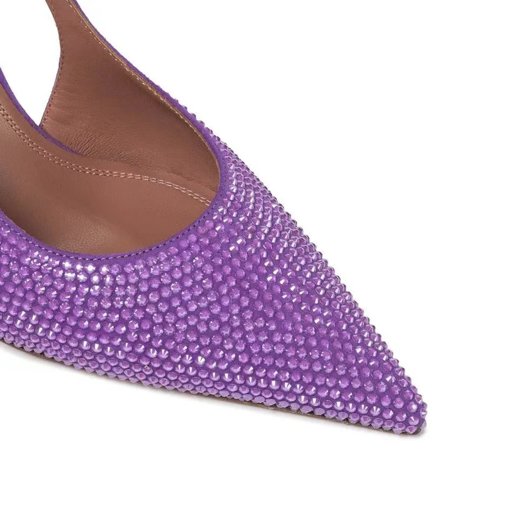 

Fashion brand Crystal Lace-up Women Pumps Sexy hollow out Slingbacks High heels Wedding Shoes Elegant Female Summer Dress Shoes