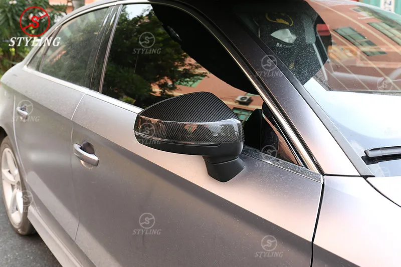 RS3 сухое карбоновое зеркальное покрытие для Audi A3 S3, боковое зеркало заднего вида, покрытие без с Лейн, вспомогательное
