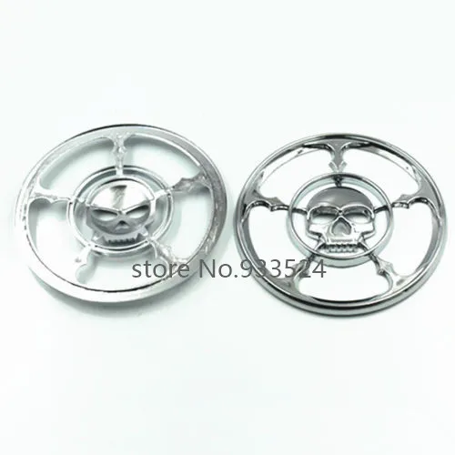 Chrome Skull Speaker Grills Cover For Harley- Touring Electra Glide FLHT Street Tri | Автомобили и мотоциклы