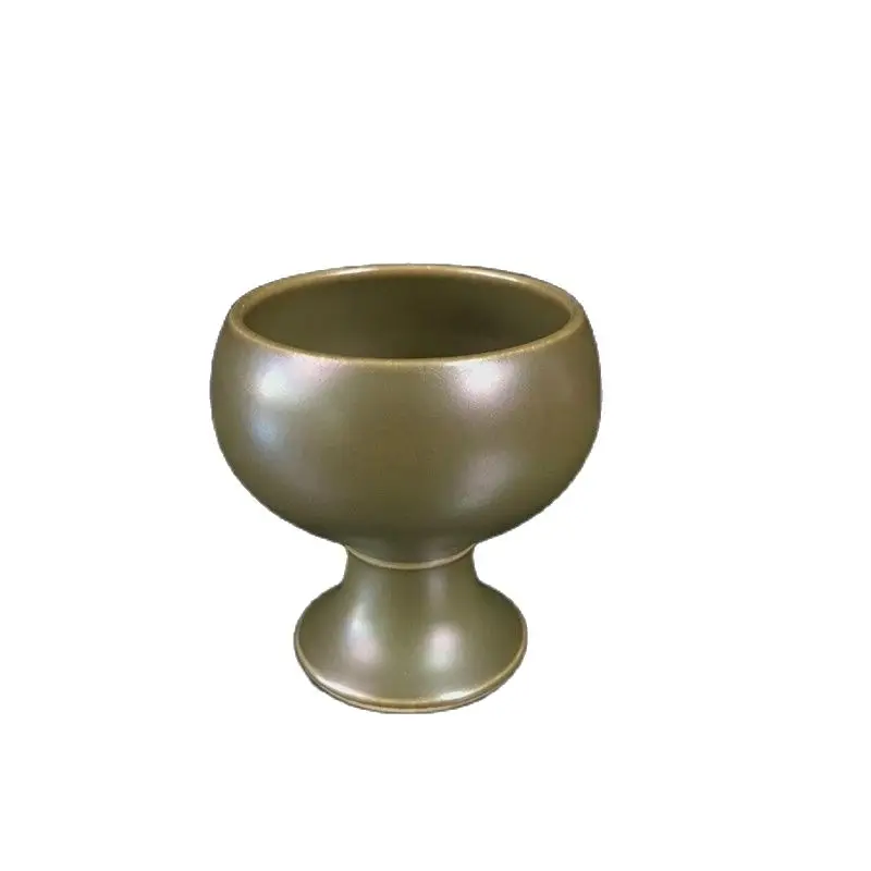 

Chinese Old Porcelain Tea Ground Glaze Goblet