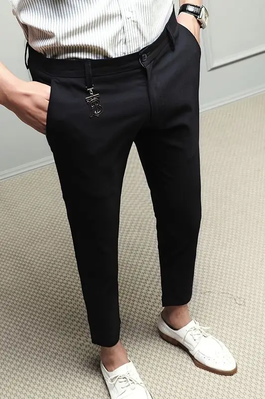 Casual Business Suit Pants Mens Trousers Male 3 Colors Streetwear Nine Slim Fit Pantalon Homme Costume | Мужская одежда
