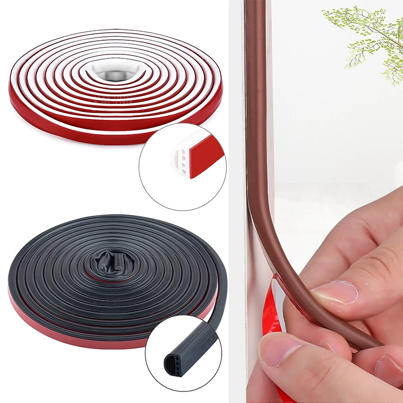 

Silicone Rubber Weather Strip Multi-Hole Seal Strip for Doors Window Self Adhesive Anti Collision Soundproof Dustproof 6m/19.7FT
