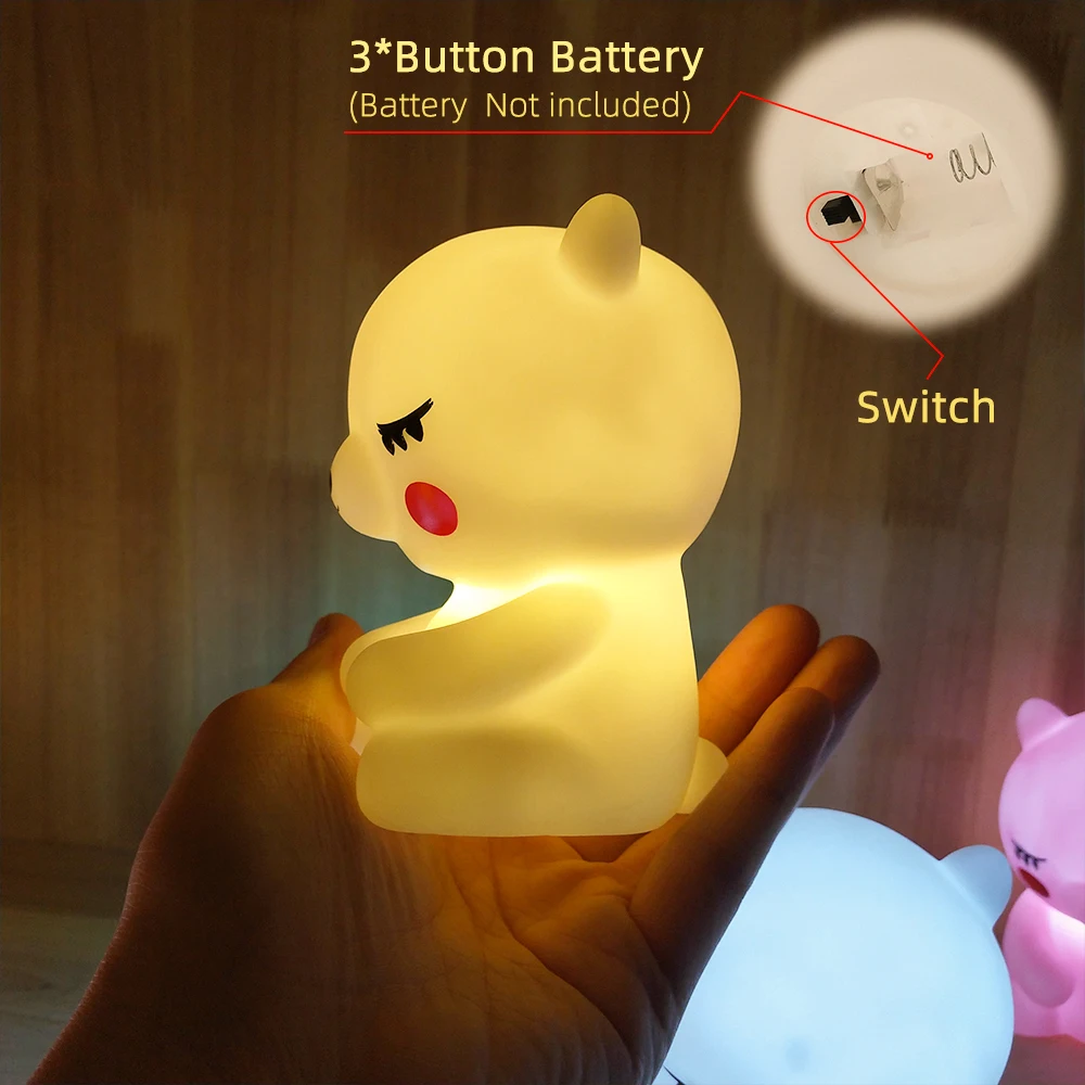 

Ins new cute little bear LED shape night light baby child kid animal cartoon bedside bedroom living room decorative lighting