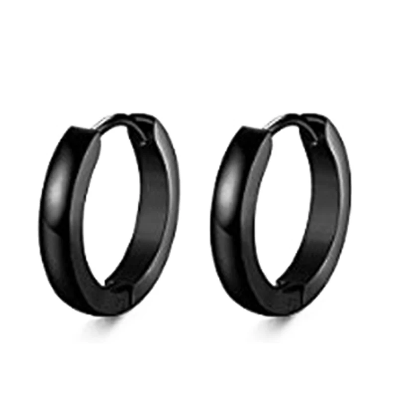 8 пар черные серьги унисекс крест подвеска кольцо из нержавеющей стали модные