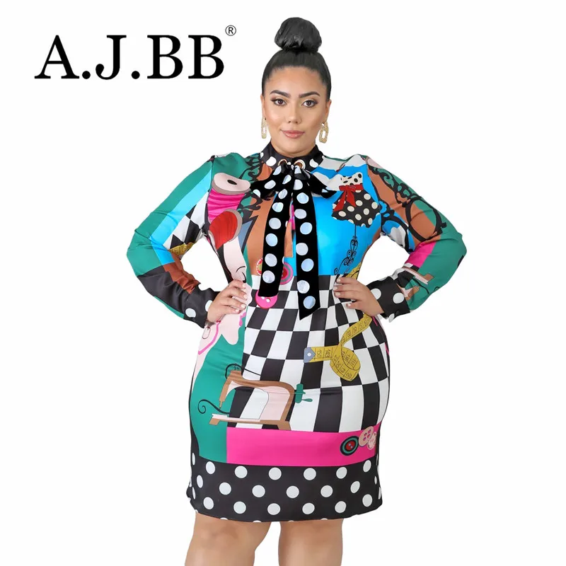 

Autumn new fashion Plaid print casual dress slim o-neck long sleeve women's shirt skirt